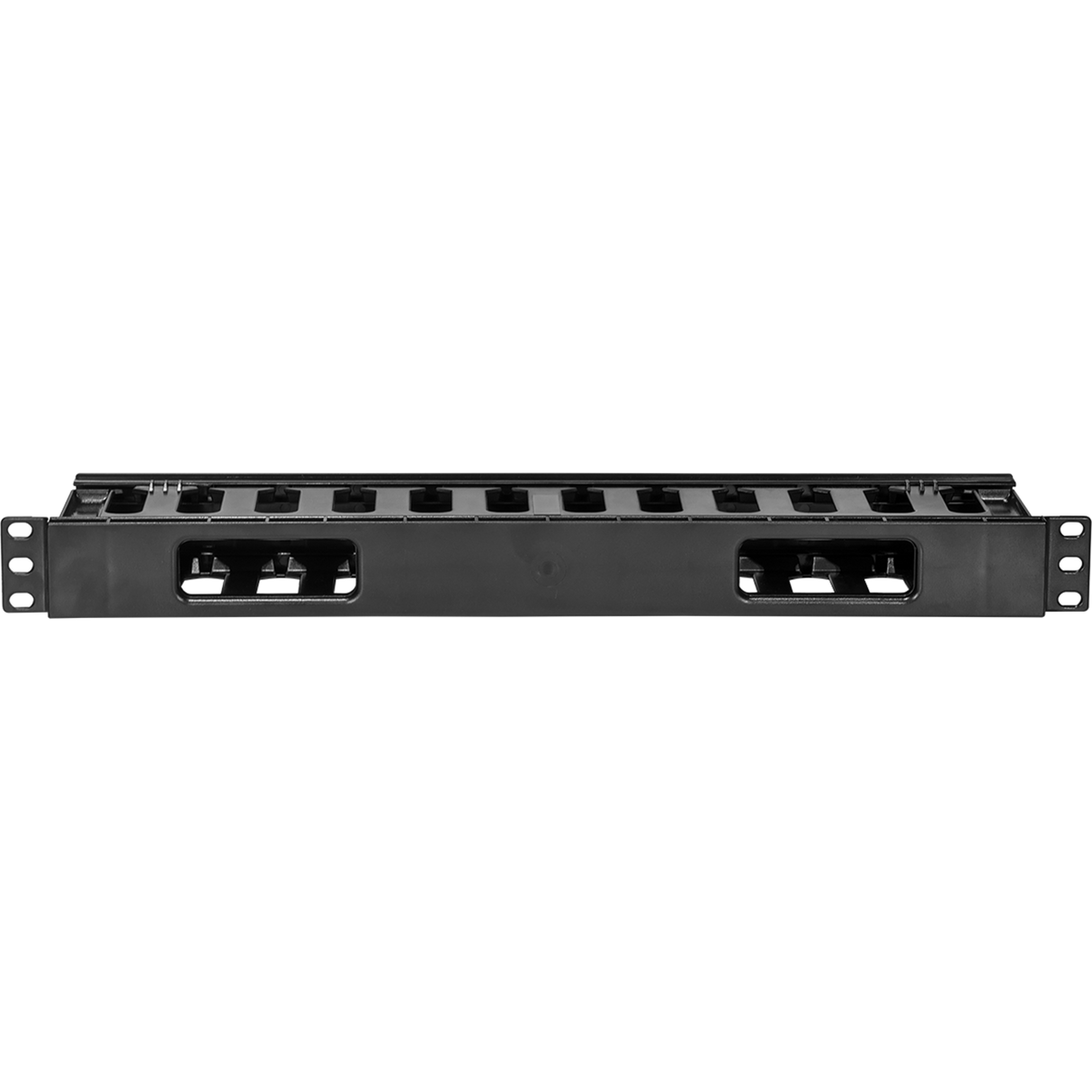 1U Horizontal Cable Manager with Pass-Through