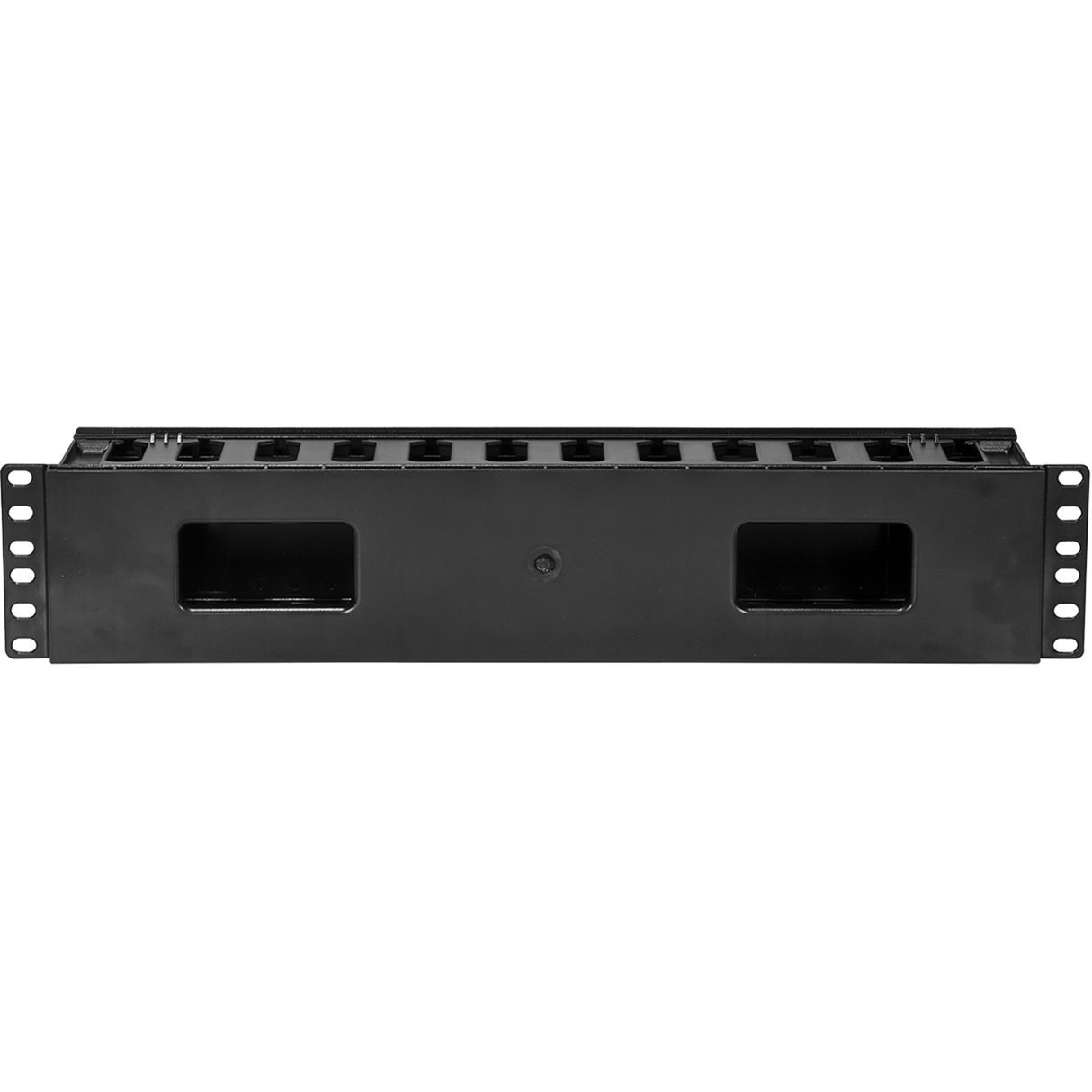 2U Horizontal Cable Manager with Pass-Through
