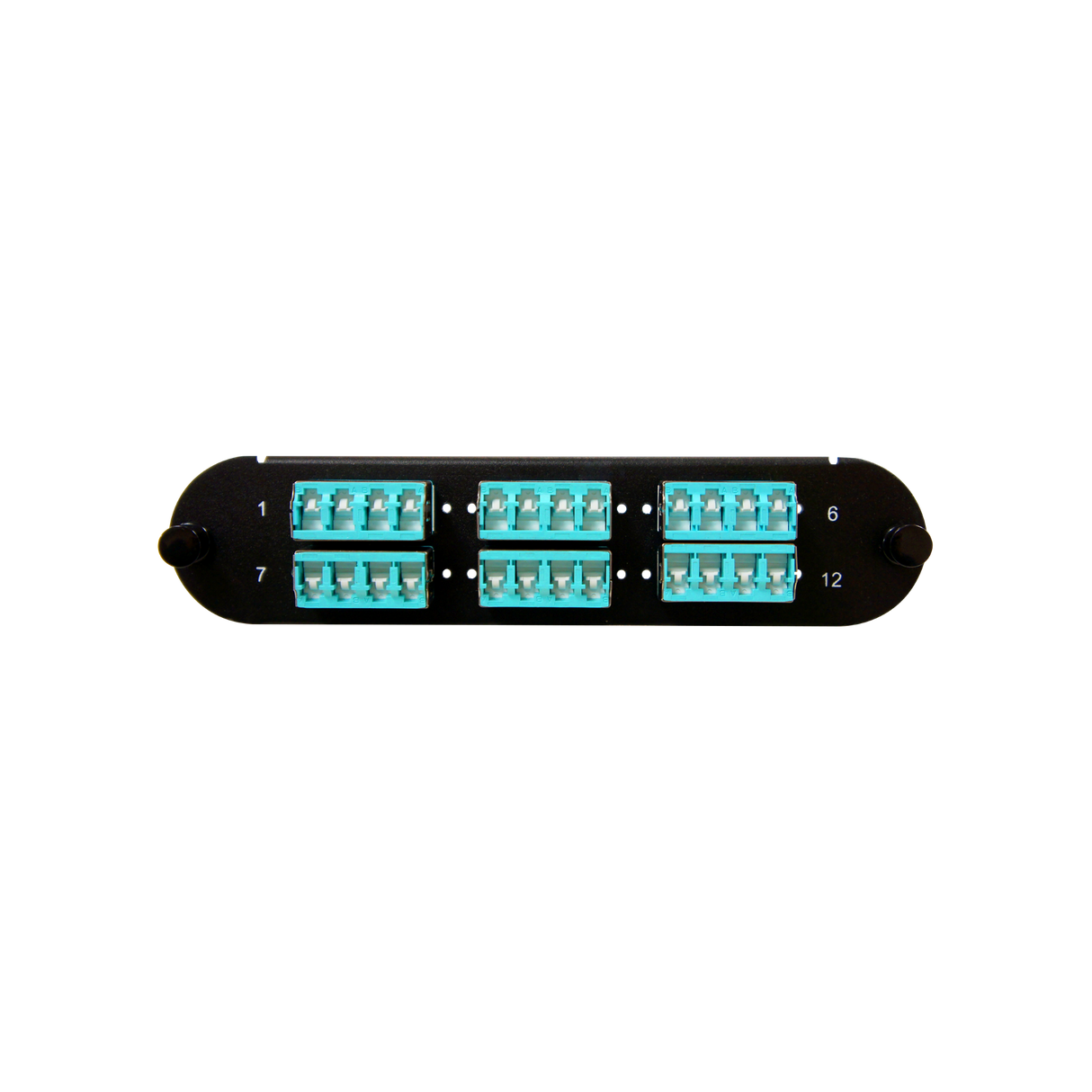 Corning CCH Compatible Fiber Adapter Panel; 6 LC Quad Adapters/Ports with Shutters