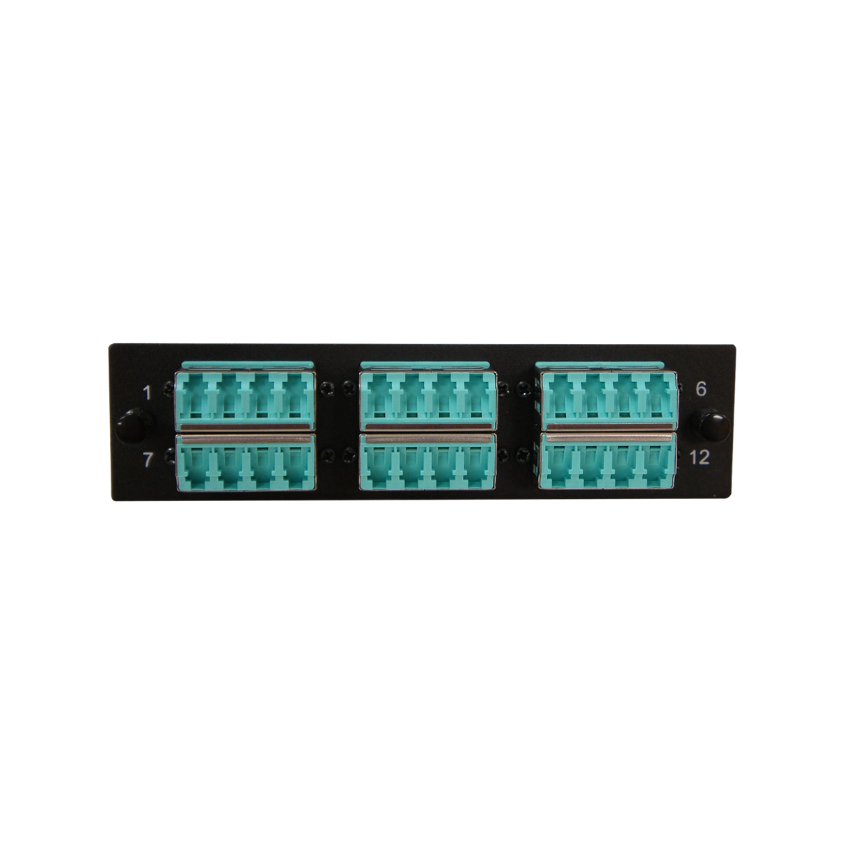Leviton Compatible Fiber Adapter Panel; 6 LC Quad Adapters/Ports with Shutters