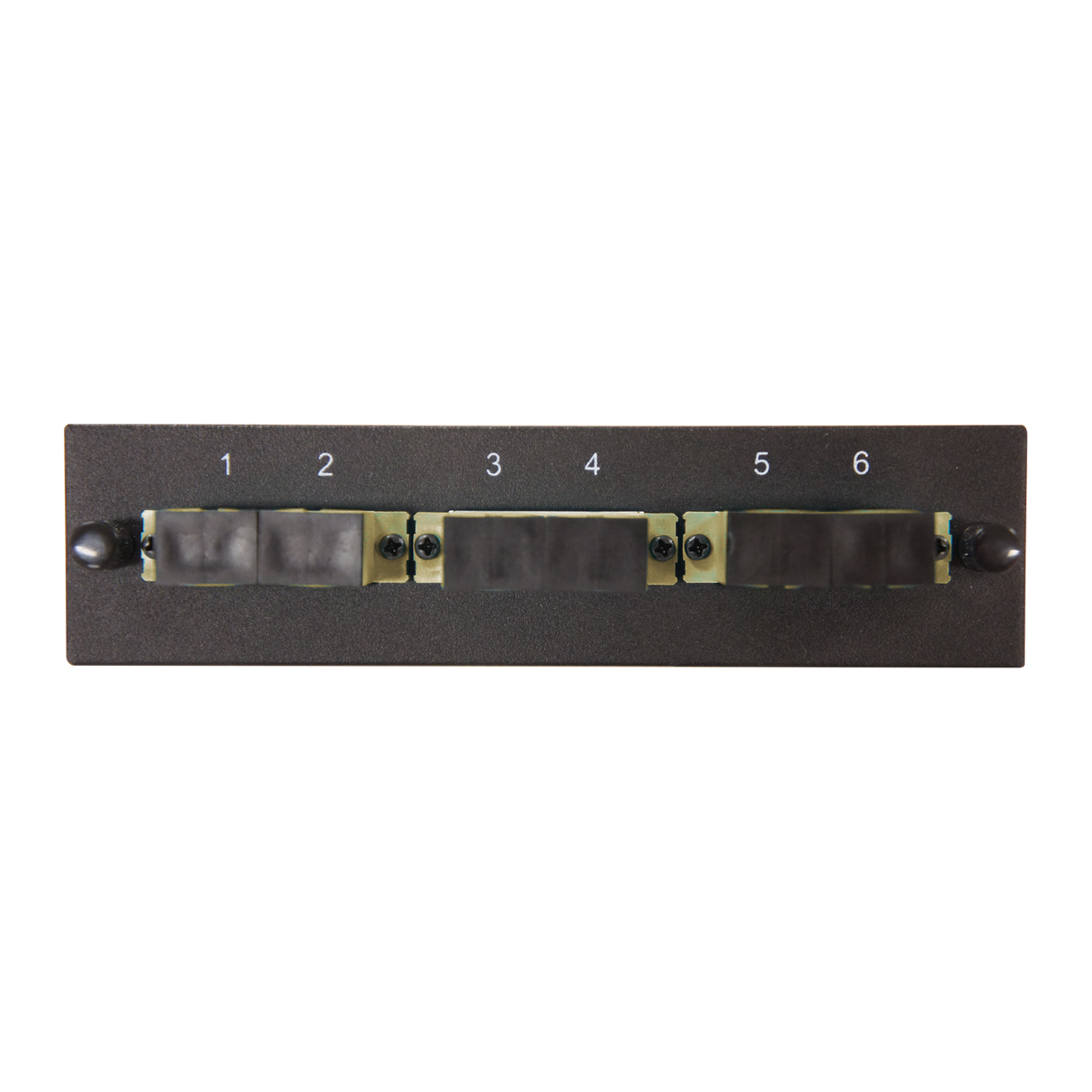 Leviton Compatible Fiber Adapter Panel; 6 SC Duplex Adapters/Ports