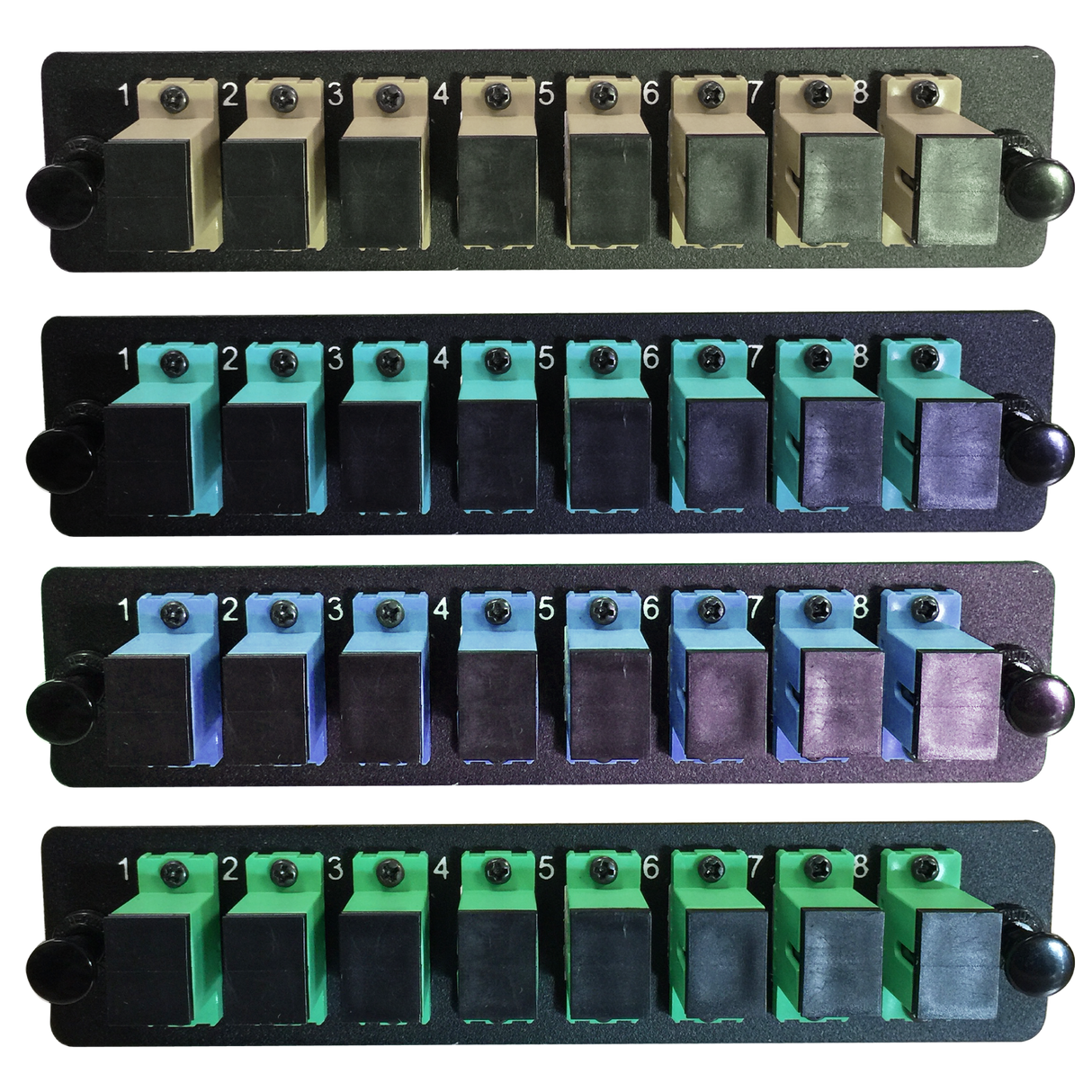 LGX Fiber Adapter Panel; 8 SC Simplex Adapters/Ports