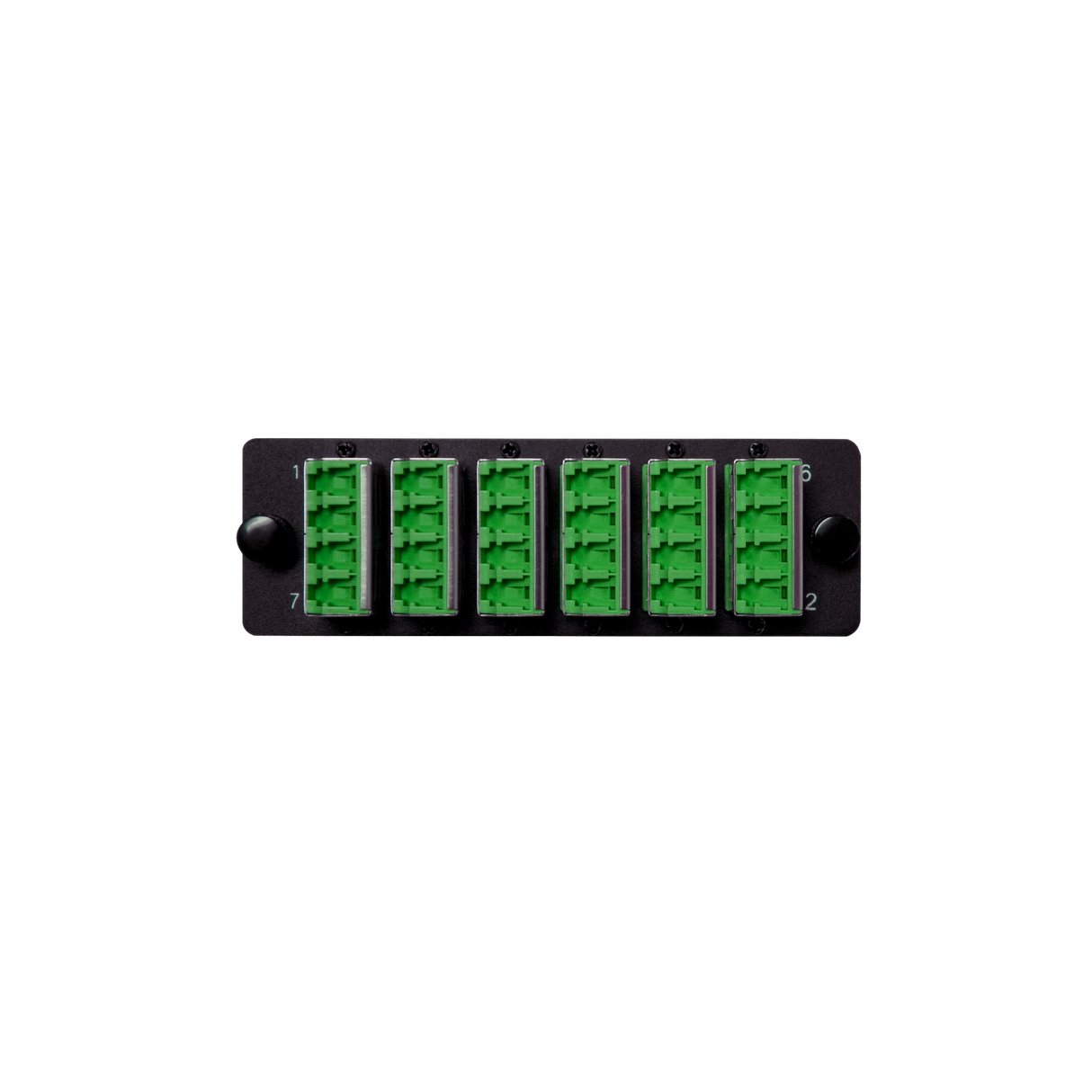HDA Compatible Fiber Adapter Panel; 6 LC Quad Adapters/Ports with Shutters