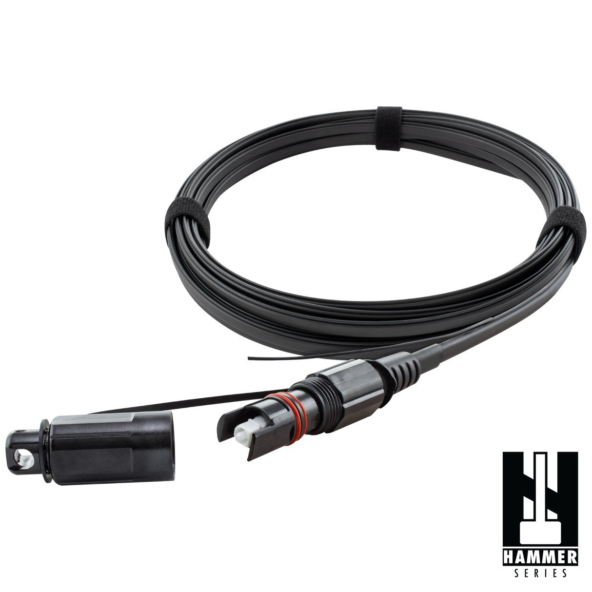 Hammer Series Toneable Flat Drop Cable, Simplex OS2 Outdoor Rated, Optitap Compatible