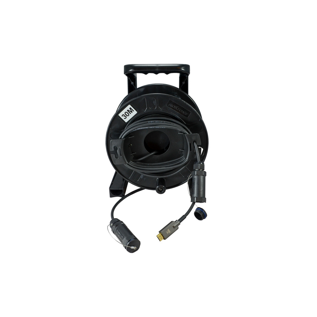HDMI (18 Gbps) over Hybrid Fiber Cable, Tactical Micro-Armored on Reel