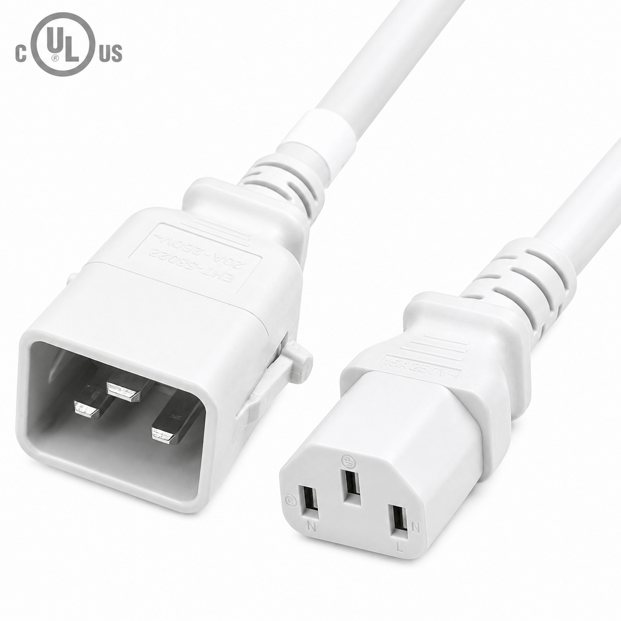 P-Lock Locking IEC320 C20 to IEC320 C13 Power Cord (14AWG 250V/15A)