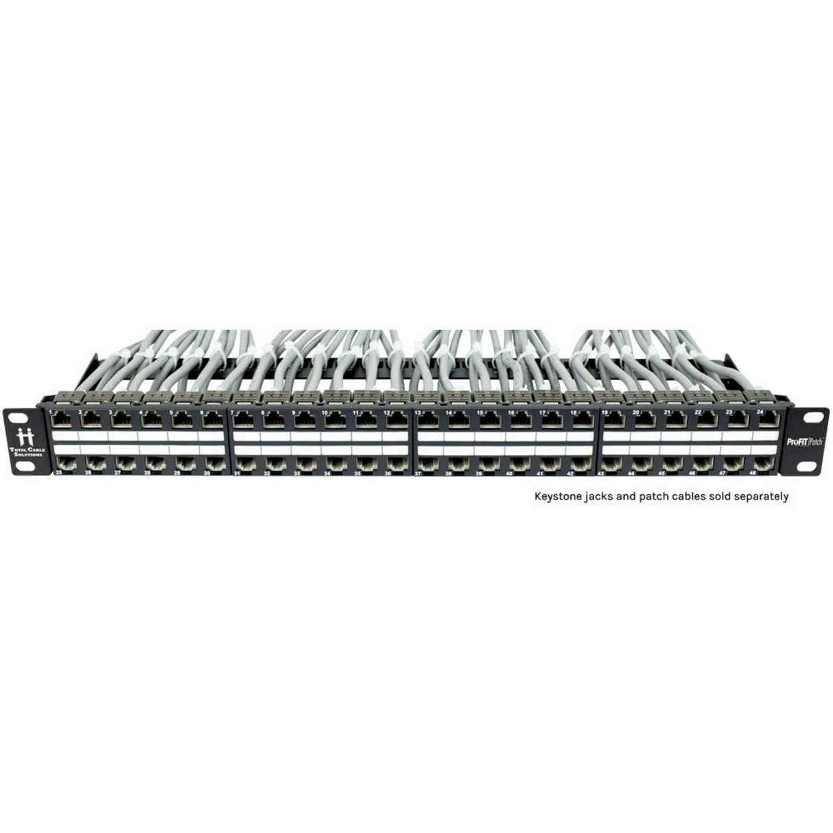 ProFIT Patch 1U 48 Port Keystone Jack Panel (Unloaded)