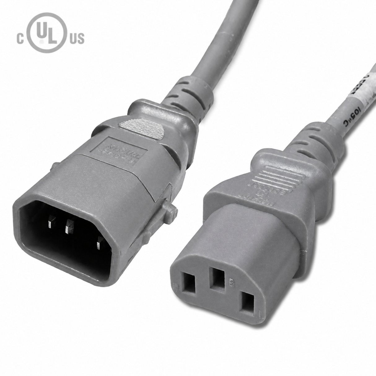 P-Lock Locking IEC320 C14 to IEC320 C13 Power Cord (14AWG 250V/15A)