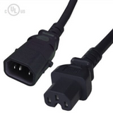 P-Lock Locking IEC320 C14 to IEC230 C15/C13 Power Cord (14AWG 250V/15A)