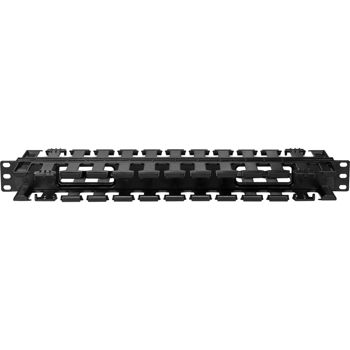 1U Double-sided Horizontal Cable Manager with Pass-Through