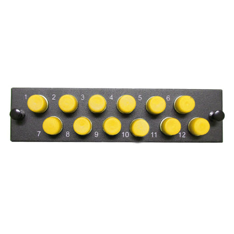 Leviton Compatible Fiber Adapter Panel; 12 FC Simplex Adapters/Ports