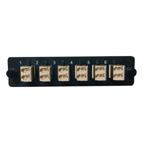 LGX Fiber Adapter Panel; 6 LC Duplex Adapters/Ports with Shutters