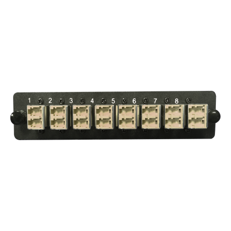 LGX Fiber Adapter Panel; 8 LC Duplex Adapters/Ports with Shutters