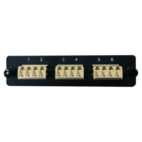 LGX Fiber Adapter Panel; 3 LC Quad Adapters/Ports with Shutters
