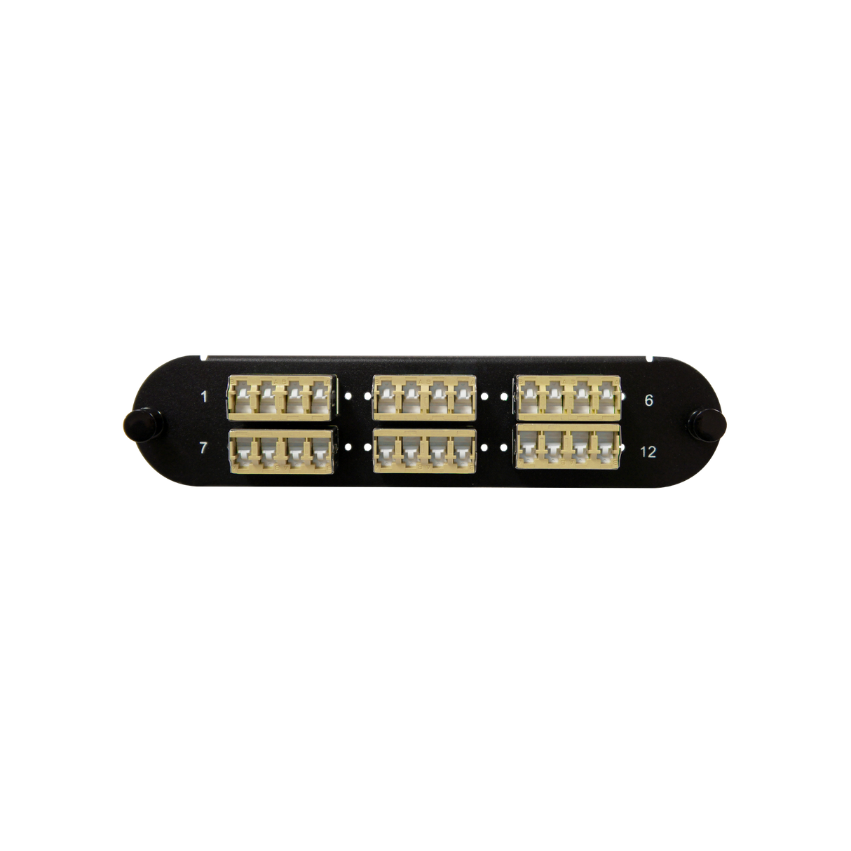 Corning CCH Compatible Fiber Adapter Panel; 6 LC Quad Adapters/Ports with Shutters
