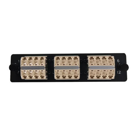 LGX Fiber Adapter Panel; 6 LC Quad Adapters/Ports with Shutters