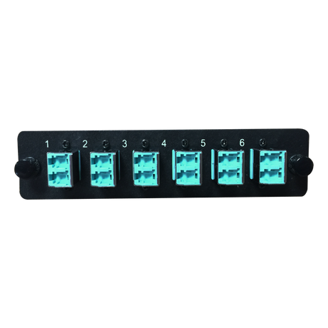 LGX Fiber Adapter Panel; 6 LC Duplex Adapters/Ports with Shutters