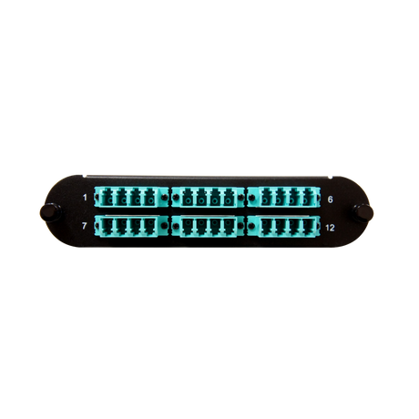 Corning CCH Compatible Fiber Adapter Panel; 6 LC Quad Adapters/Ports