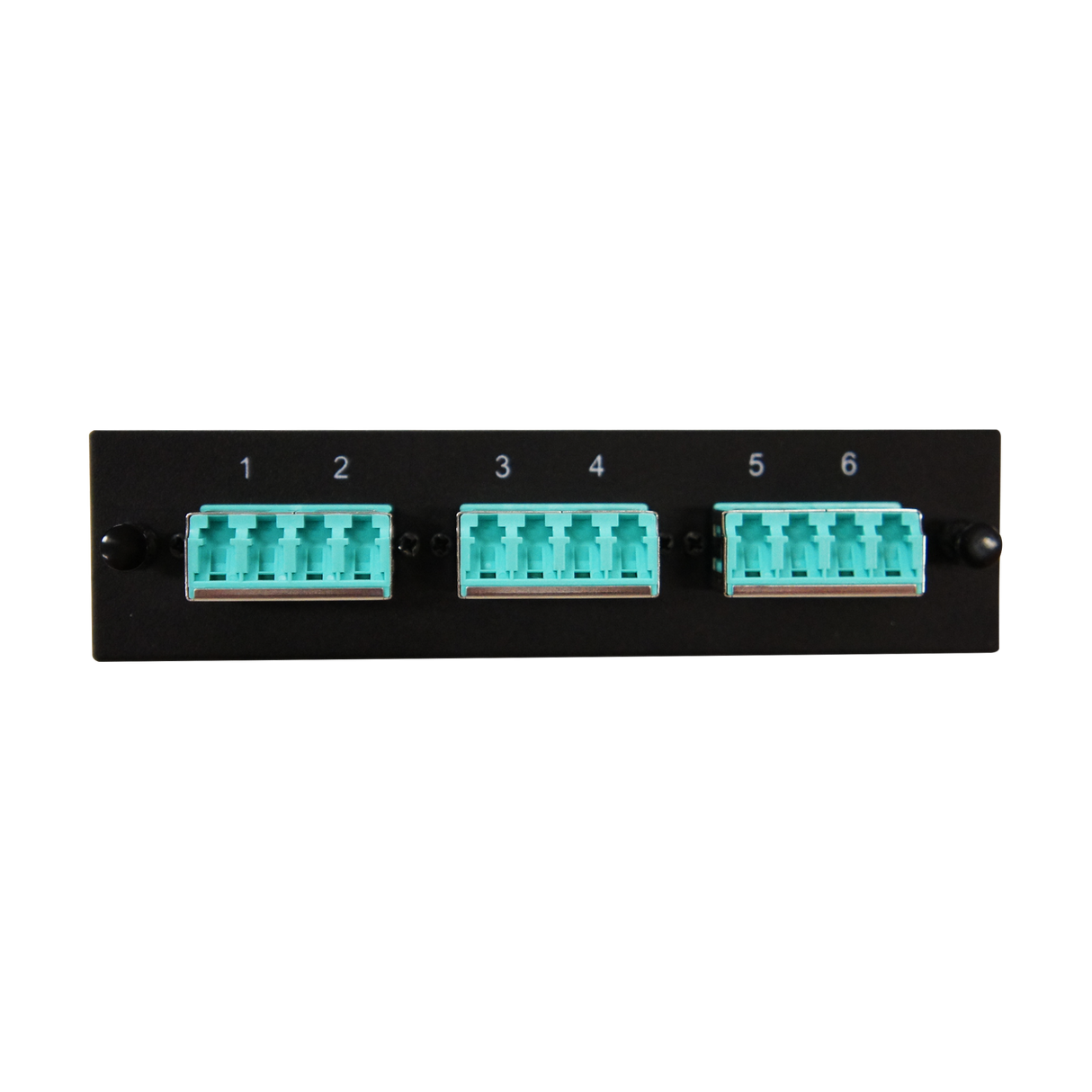 Leviton Compatible Fiber Adapter Panel; 3 LC Quad Adapters/Ports with Shutters