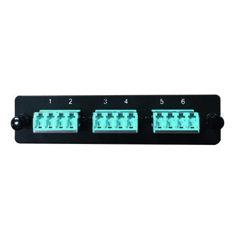 LGX Fiber Adapter Panel; 3 LC Quad Adapters/Ports with Shutters