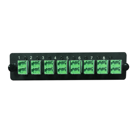 LGX Fiber Adapter Panel; 8 LC Duplex Adapters/Ports with Shutters
