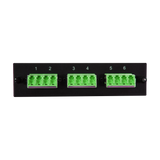 Leviton Compatible Fiber Adapter Panel; 3 LC Quad Adapters/Ports with Shutters
