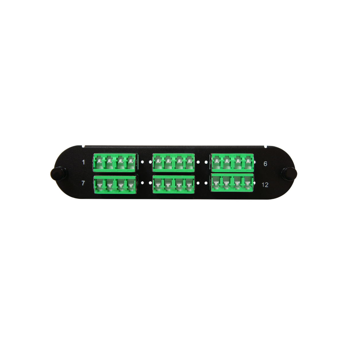Corning CCH Compatible Fiber Adapter Panel; 6 LC Quad Adapters/Ports with Shutters