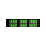 Leviton Compatible Fiber Adapter Panel; 6 LC Quad Adapters/Ports with Shutters