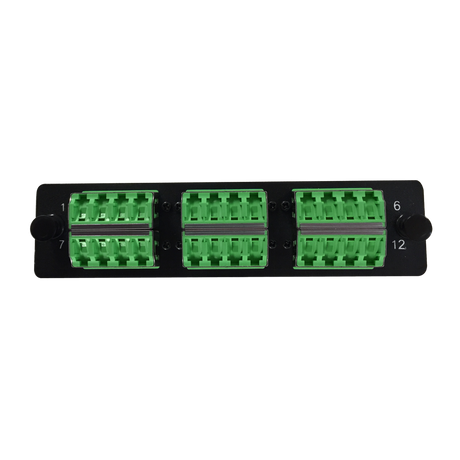 LGX Fiber Adapter Panel; 6 LC Quad Adapters/Ports with Shutters