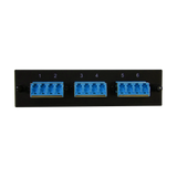 Leviton Compatible Fiber Adapter Panel; 3 LC Quad Adapters/Ports with Shutters