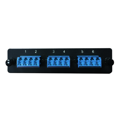 LGX Fiber Adapter Panel; 3 LC Quad Adapters/Ports with Shutters