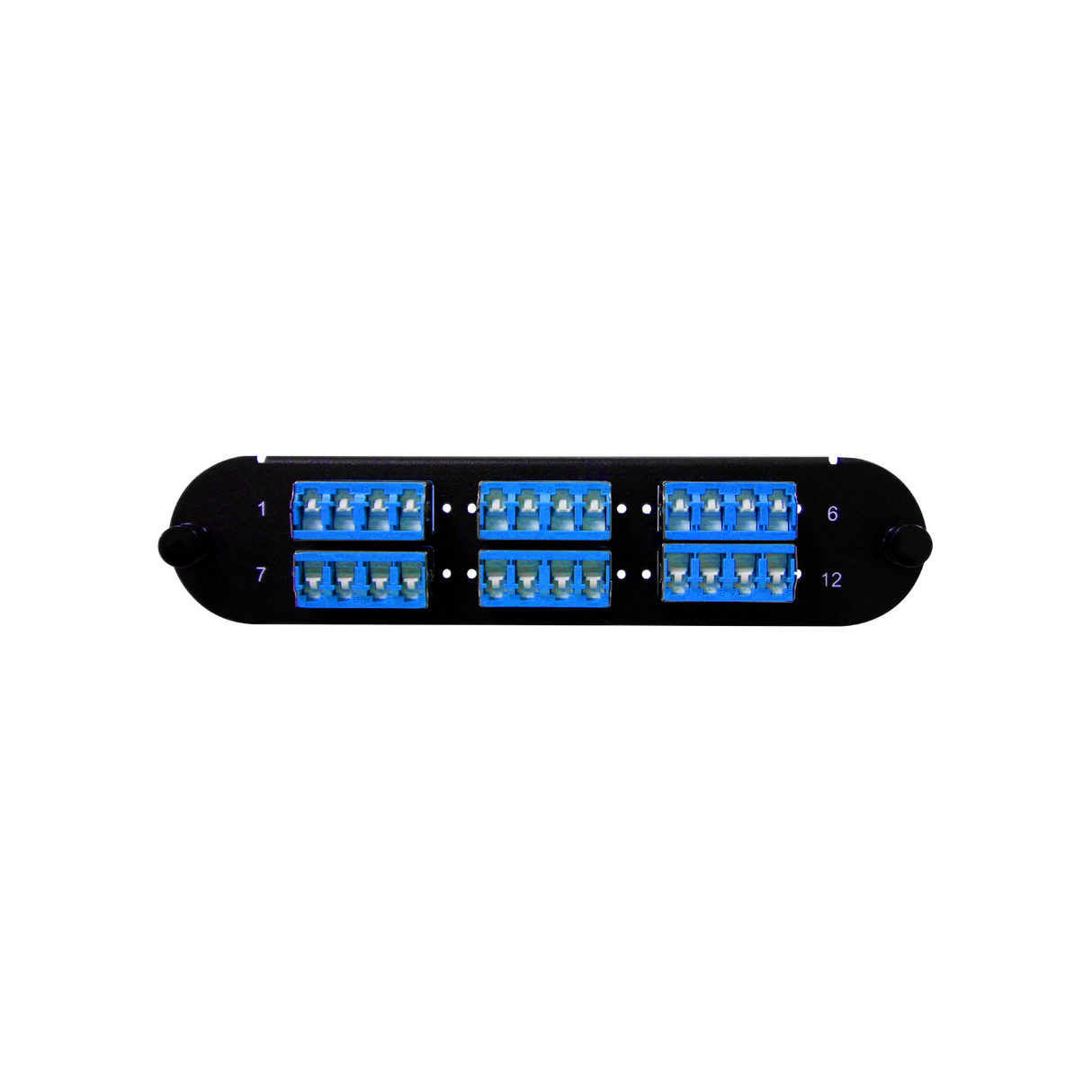 Corning CCH Compatible Fiber Adapter Panel; 6 LC Quad Adapters/Ports with Shutters