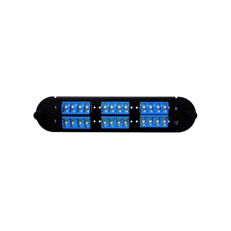 Corning CCH Compatible Fiber Adapter Panel; 6 LC Quad Adapters/Ports with Shutters