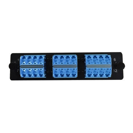 LGX Fiber Adapter Panel; 6 LC Quad Adapters/Ports with Shutters