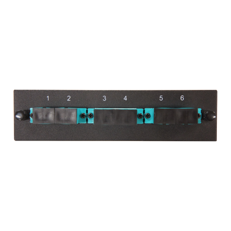 Leviton Compatible Fiber Adapter Panel; 6 SC Duplex Adapters/Ports