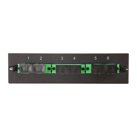 Leviton Compatible Fiber Adapter Panel; 6 SC Duplex Adapters/Ports