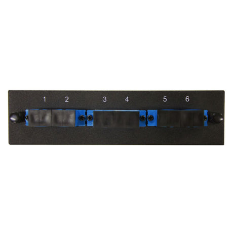 Leviton Compatible Fiber Adapter Panel; 3 SC Duplex Adapters/Ports