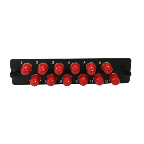 LGX Fiber Adapter Panel; 12 ST Simplex Adapters/Ports