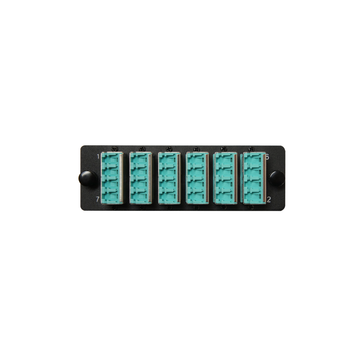 HDA Compatible Fiber Adapter Panel; 6 LC Quad Adapters/Ports with Shutters