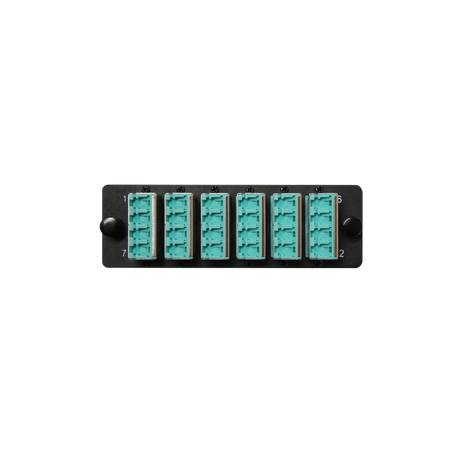 HDA Compatible Fiber Adapter Panel; 6 LC Quad Adapters/Ports with Shutters