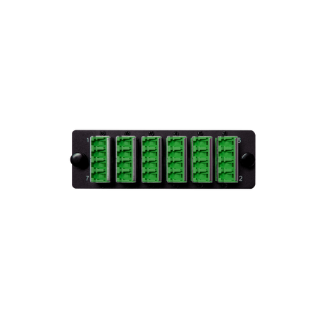 HDA Compatible Fiber Adapter Panel; 6 LC Quad Adapters/Ports with Shutters