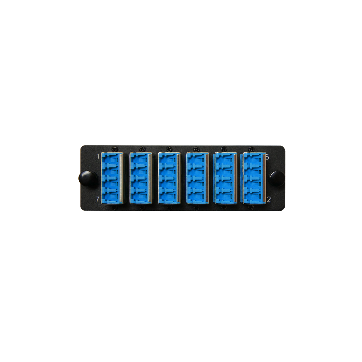 HDA Compatible Fiber Adapter Panel; 6 LC Quad Adapters/Ports with Shutters