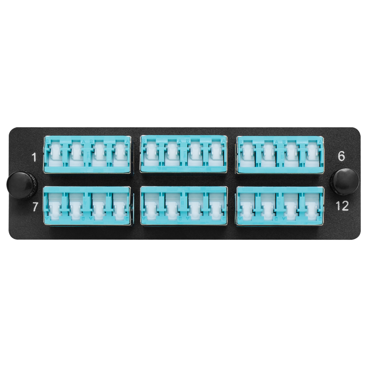 HDA Compatible Fiber Adapter Panel; 6 LC Quad Adapters/Ports with Shutters