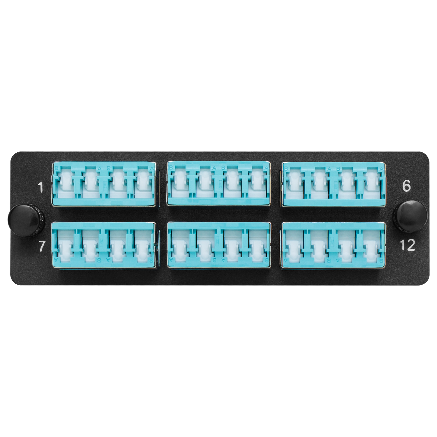 HDA Compatible Fiber Adapter Panel; 6 LC Quad Adapters/Ports with Shutters
