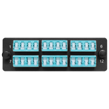 HDA Compatible Fiber Adapter Panel; 6 LC Quad Adapters/Ports with Shutters