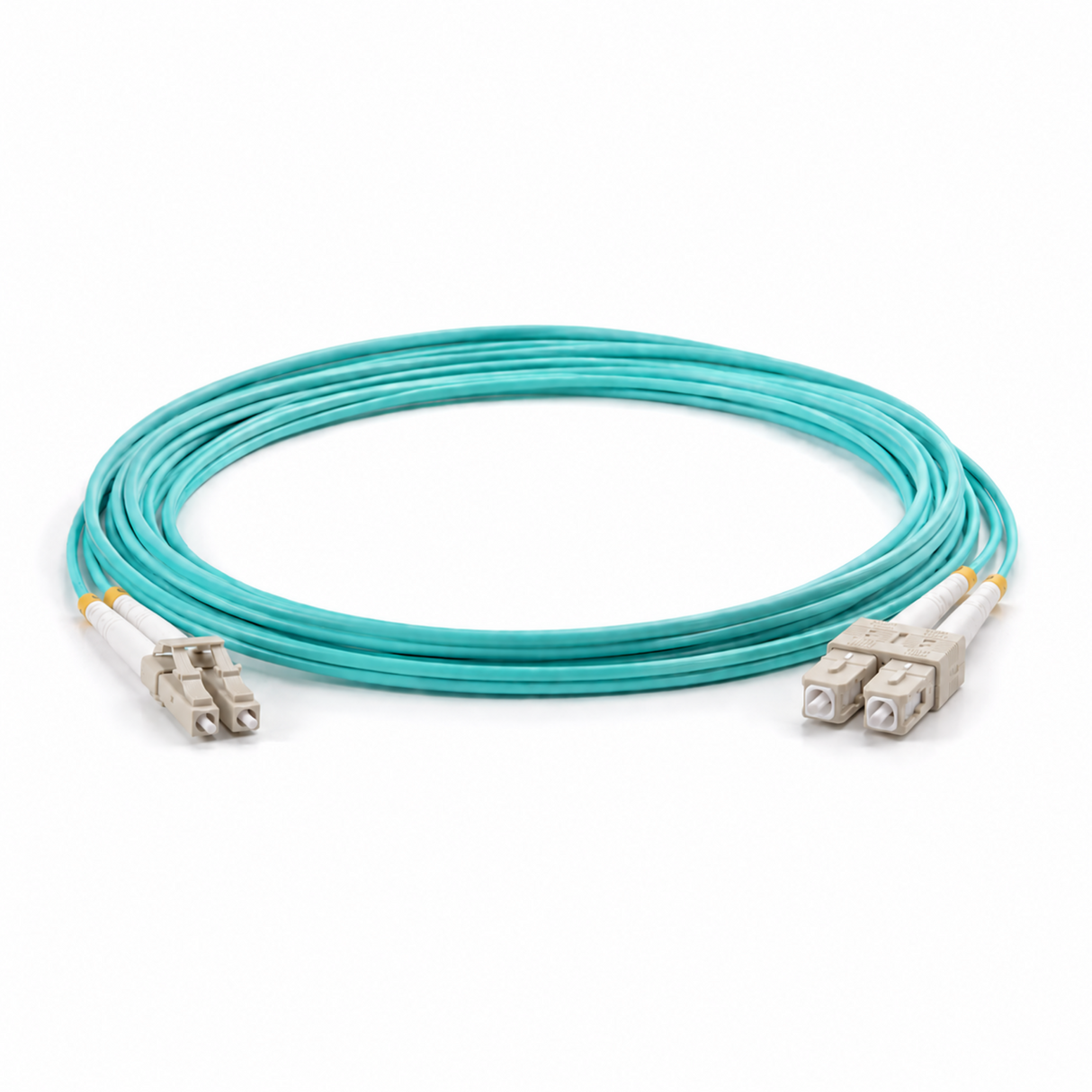 OM3 Duplex Fiber Patch Cables, LC - SC