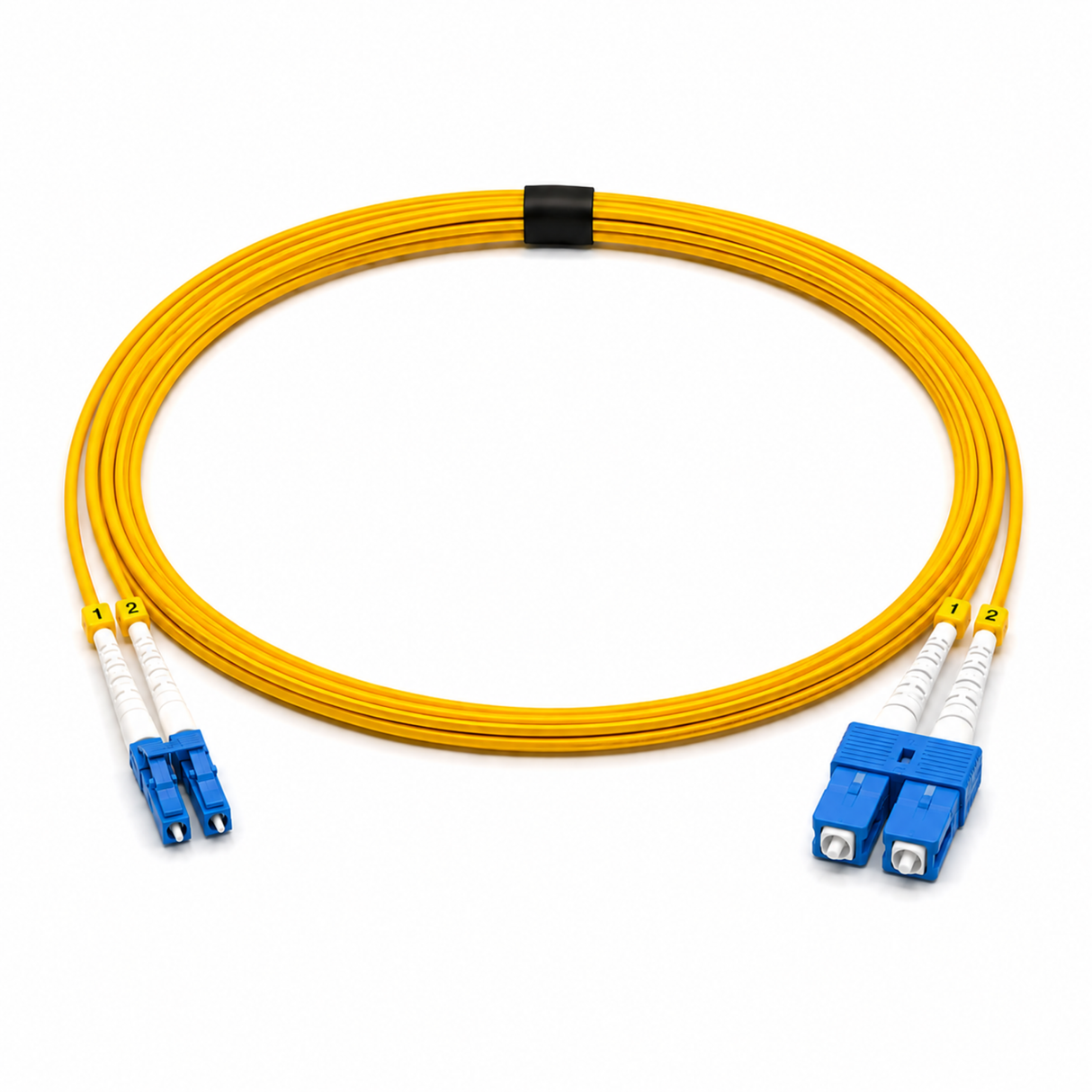 OS2 Duplex Fiber Patch Cables, LC/UPC - SC/UPC
