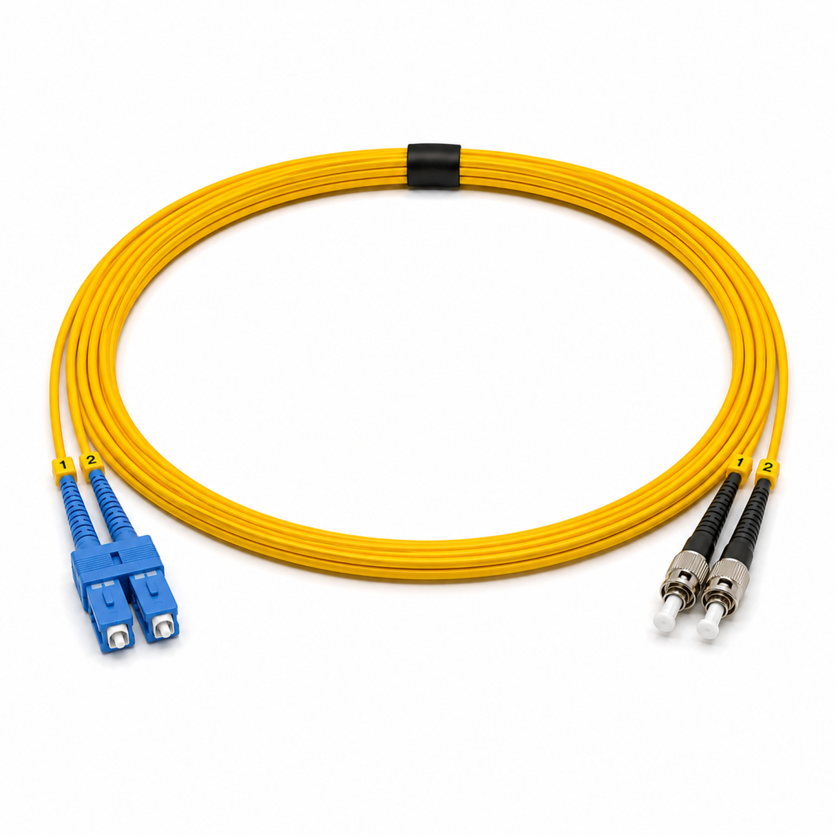 OS2 Duplex Fiber Patch Cables, SC/UPC - ST/UPC