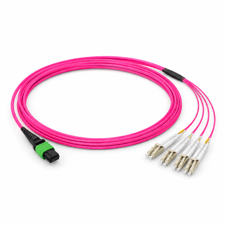 MTP-8 Fiber Breakout Cables, MTP(F) - 4 Duplex LC