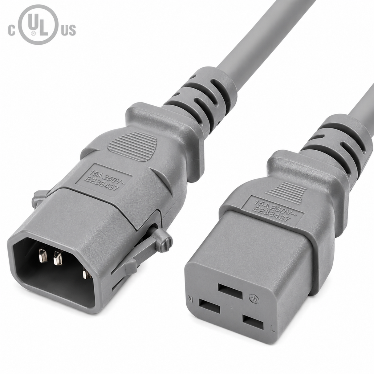 P-Lock Locking IEC320 C14 to IEC320 C19 Power Cord (14AWG 250V/15A)